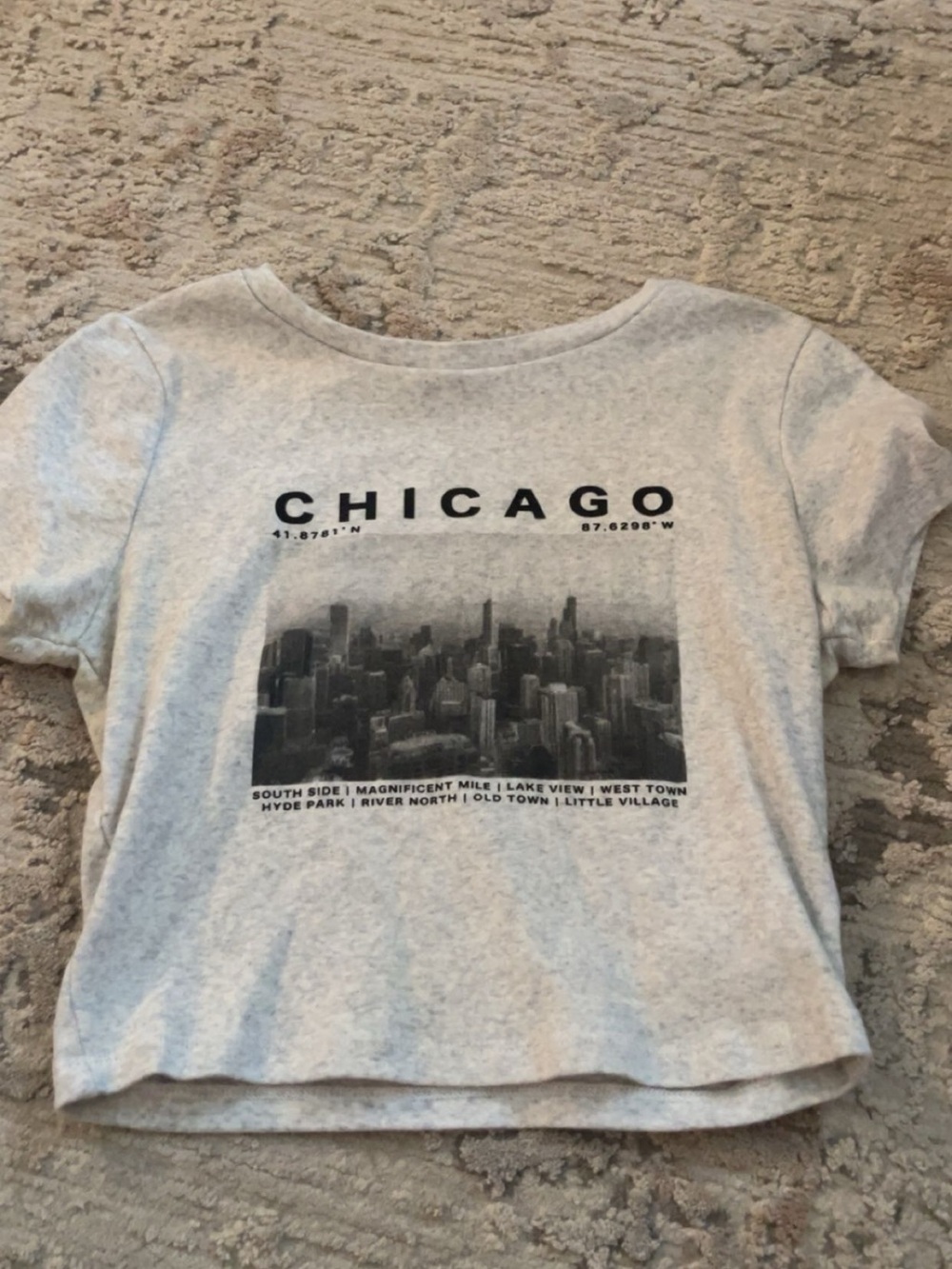 Garage Gray Chicago Graphic Crop Top